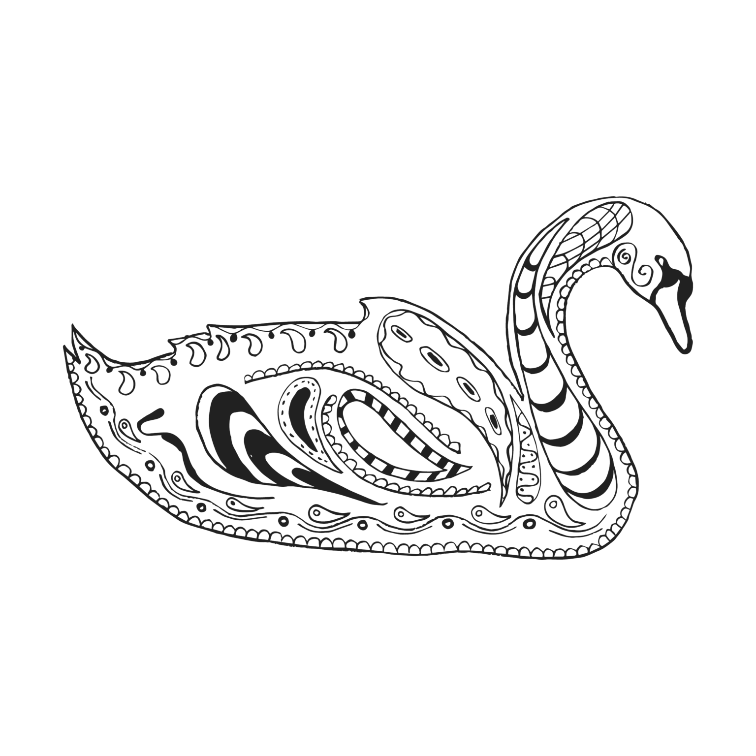 Лебедь стилизация рисунок